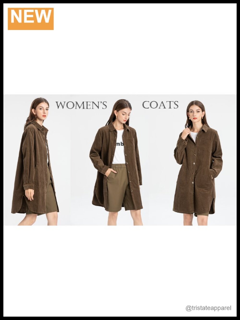 Women's Corduroy Shirt Jacket Long Sleeve Button Down Overshirt with Pockets - Picture 6 of 6